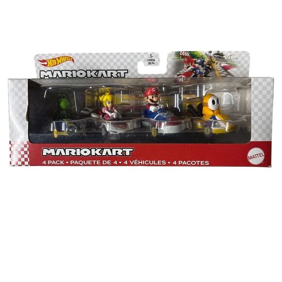 Nwt Hot Wheels Mario Kart 4-Pack Die-Cast Vehicles - Picture 1 of 2